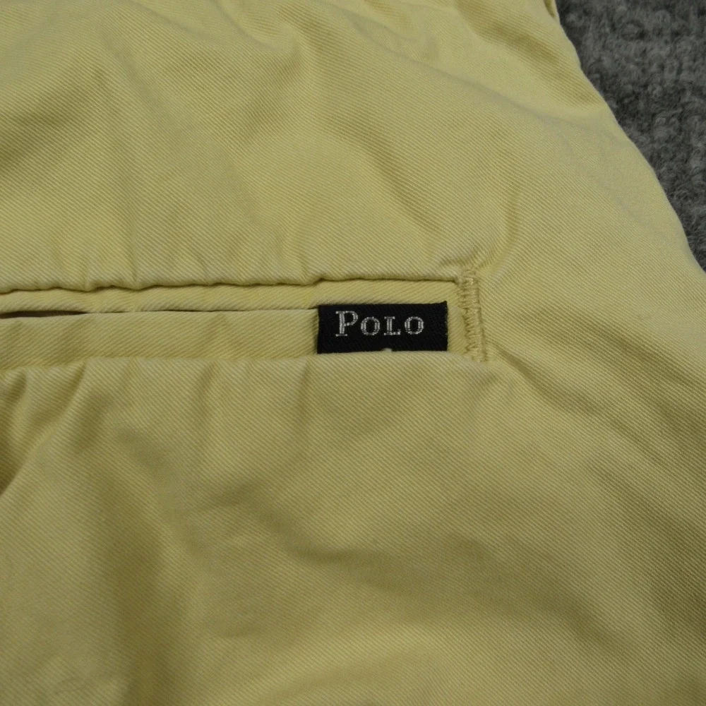 Polo Ralph Lauren Shorts Mens 35x9 Yellow Pima Cotton Sporting Club Chino Preppy